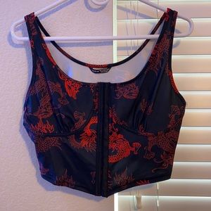 Red Dragon Shein Corset Style Top